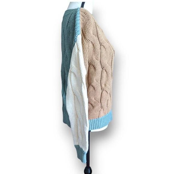 NWT Callahan Knitwear Colorblock Boatneck Knit Sweater Size Small - Picture 4 of 11